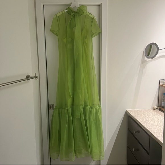 STAUD Calluna Ruffle Dress kiwi XS NWT - Picture 4 of 10